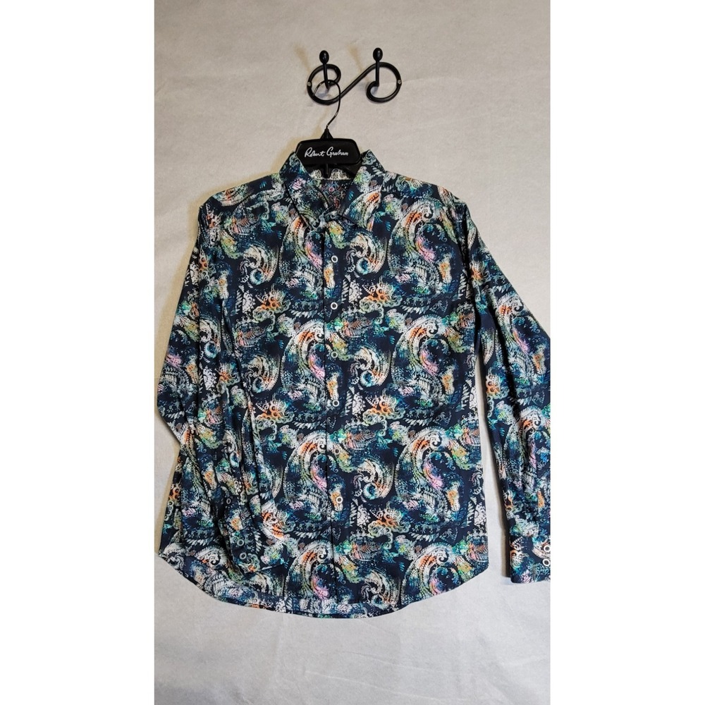 Multicolored Print Ls Robert Graham Button Up Shirt Size M